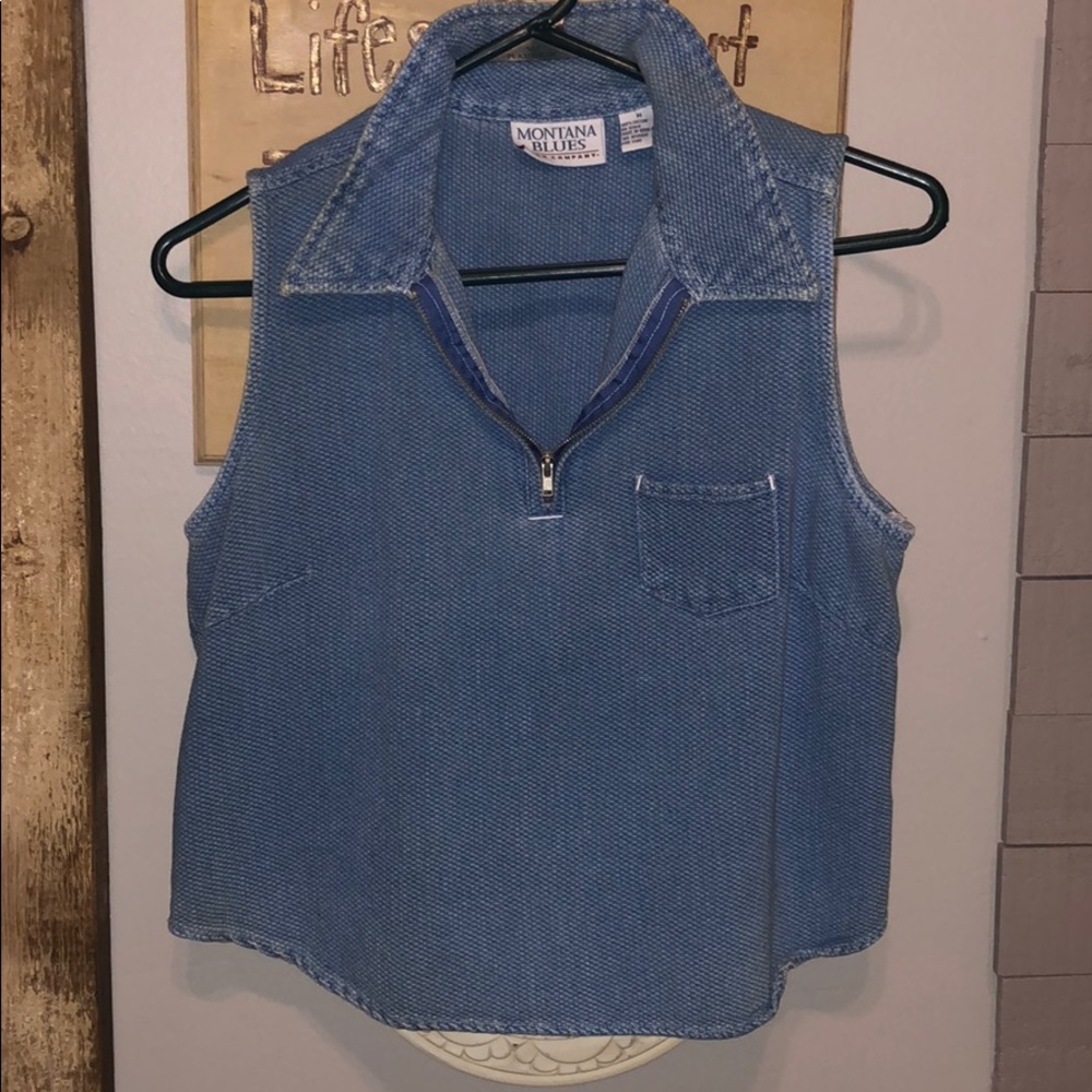Vintage Blue jean vest size M